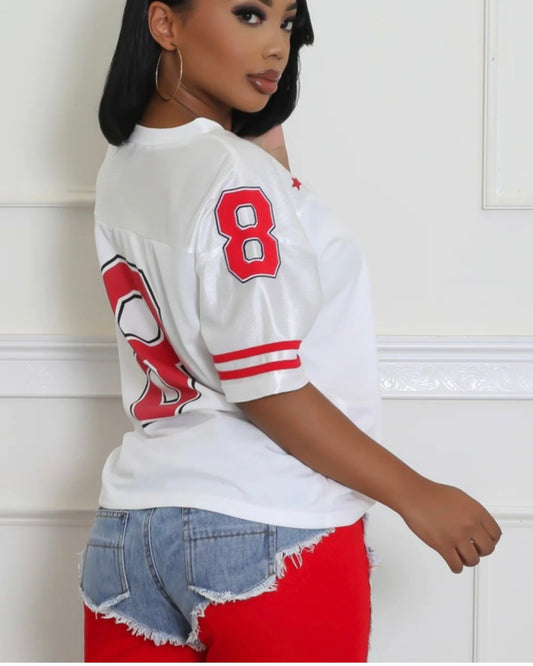 Game day chic jersey top